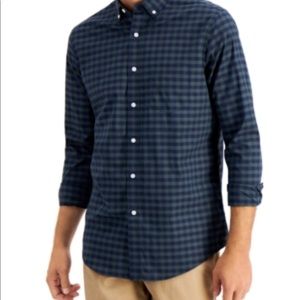Club Room Mens CheckedStretchCottonShirtwithPocket